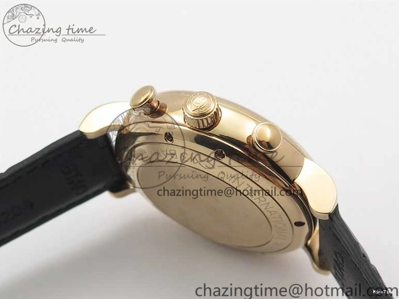 MIROTIME 0106 Portofino Chrono RG ZF 1:1 Best Edition Blue Dial Gold Markers on Black Leather Strap A FlexibleFit 7112